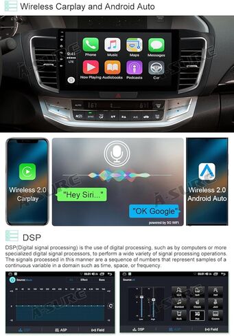 ASURE 10.1 بوصة ترقية راديو ستيريو للسيارة Honda Accord 2013-2017 الإصدار المنخفض، 4Core 2G+64G Android 12 وحدة ملاحة GPS للسيارة مع Carplay Android Auto، مشغل وسائط متعددة بشاشة لمس 1280 × 800 in Kuwait