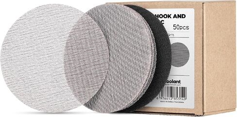 toolant Mesh Abrasive 5 inch Sanding Disc, Dust-Free 8 Hole Hook and Loop Sanding Discs for Random Disc Sanders & Orbital Sanders, Include Pad Protector(80-400 grit - 50pcs) in Saudi Arabia