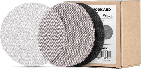 toolant Mesh Abrasive 5 inch Sanding Disc, Dust-Free 8 Hole Hook and Loop Sanding Discs for Random Disc Sanders & Orbital Sanders, Include Pad Protector(80-400 grit - 50pcs) in Saudi Arabia