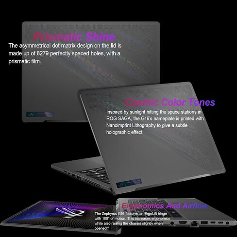 ASUS Zephyrus ROG 16" 165Hz Gaming Laptop, 13th Inter I7-13620H, RTX 4070 8GB GDDR6, 16:10 FHD Display, 16GB RAM, 1TB PCIe SSD, RGB Backlit Keyboard, Wifi6, Windows 11 Pro in Saudi Arabia