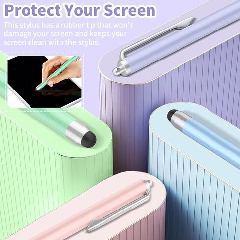 أقلام لمس لشاشات اللمس، 4 قطع قلم iPad عالي الحساسية والدقة مع أطراف بديلة، متوافقة مع iPad وAndroid والأجهزة اللوحية وجميع شاشات اللمس ذات السعة (أرجواني) in Saudi Arabia