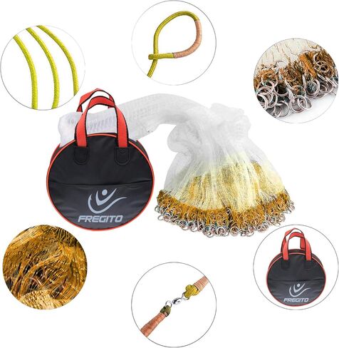 Nylon Multfilament Cast Net, American Style Hand Throwing Fishing Net for Saltwater and Freshwater, 3/8 Inches Mesh in Kuwait