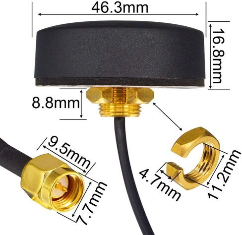 هوائي 4G LTE SMA ذكر هوائي خارجي متعدد الاتجاهات مثبت على المسمار 700-2700 ميجاهرتز هوائي خلوي على شكل فطر مثبت على المسمار لاصق جوي 4G LTE وحامل مغناطيسي لأجهزة التوجيه هوائي خارجي in Kuwait