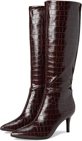 Guess Women's WAYLA Knee High Boot, Dark Brown Croco 200, 9.5 in Saudi Arabia