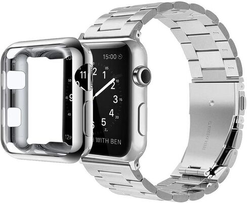 Compatible with Apple Watch Bands 49mm 46mm 45mm 44mm 42mm 41mm 40mm 38mm, Stainless Steel iWatch Band with Case for Apple Watch Ultra2 Ultra Series 10 9 8 7 6 5 4 3 2 1 SE SE2 in Saudi Arabia