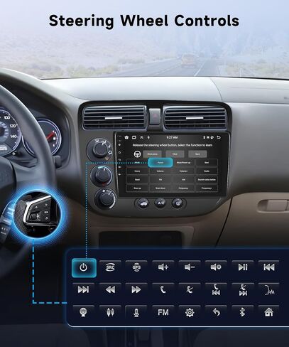 8Core 2+64G for Honda Civic 2001-2005 Android Car Stereo Wireless Carplay Android Auto, 9" HD IPS 1280 * 720P Touchscreen Car Radio GPS,WiFi,59UI,32EQ DSP,Bluetooth 5.0+SWC Backup Camera DVR in Saudi Arabia
