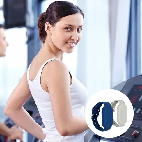 2pcs for Samsung Galaxy SmartTag 2 Wristband, Waterproof Silicone Protective Case Hidden Full Coverage Holder for Kids Elderly Bracelet Accessories (Black, White) in Kuwait