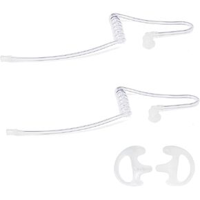 UAYESOK 2 Pack Replacement Acoustic Coil Tube Universal Surveillance Kit for Motorola Kenwood Radio Earpiece, Law Enforcement, Police Earpiece, Listen Only Earpiece(with 1 Pair Earmold)
