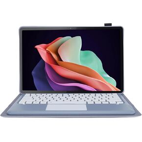 for Lenovo Tab P12 Case with Keyboard, Rechargeable Detachable Touchpad Keyboard Case with Pen Holder for Lenovo Tab P12 12.7inch 2023 (Violet)