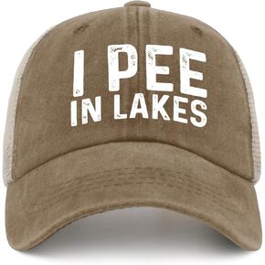 I Pee in Lakes Trucker Hat Women Vintage Mesh Hats for Fall