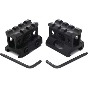 DEVMO 2 PCS Super Slim Picatinny Riser Mount 1" High 3 Slots MT Picatinny Rails for Red Dots