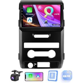 8 Core (4GB+32GB) Car Stereo Upgrade Radio for Ford F150 2009 2010 2011 2012,Android 13 GPS Navigation with Wireless Carplay Android Auto Support AM FM RSD Bluetooth 5.0, 5G WiFi, 4G LTE