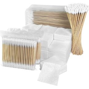 Gun Cleaning Supplies, Lint-Free Gun Cleaning Patches and Cotton Swabs, Ideal for Pistols, Rifles, Shotguns - Comprehensive Firearm Maintenance Supplies (800/1100/1200 Pcs)