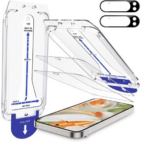 SPARIN Screen Protector for Google Pixel 9 Pro XL 6.8 Inches, [2+2 Pack] Pixel 9 Pro XL Tempered Glass, Easy Installation with Auto Alignment Frame, Bubble-Free/Case Friendly
