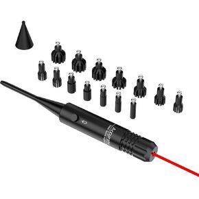 Bore Sight Kit Red Laser Boresighter with Button Bore Sighter Multiple Caliber for .177 to 12GA Caliber Red Dot BoreSighter