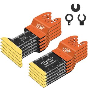 LDK 20pcs Titanium Oscillating Saw Blades, Universal Multitool Blades for Metal Wood Cutting, Multi Tool Blades Fit Dewalt Worx Rockwell Ryobi Bosch Fein Milwaukee
