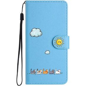 for iPhone 7 Plus / 8 Plus Phone Case Premium PU Flip Wallet Cover with Holder Function Credit Card Slot Magnetic Closure Drop-Proof Classic Elegant 5.5",Cat &Red