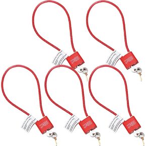 Cable Gun Lock with Key (15") - Keyed Alike - California Approved Safety Device - Secures Pistol, Rifle, Shotgun, Revolver, and Other Firearm Types (5 Pack)