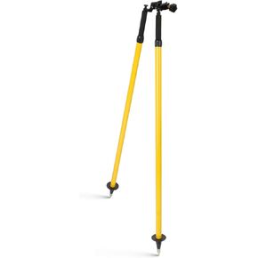 Carbon Fiber Thumb Release Bipod with Center Entry Head Poles Saver Clamp, Carbon Fiber Surveying Tripod Bipod for Prism Poles Surveying or GPS Poles of Total Station GPS GNSS