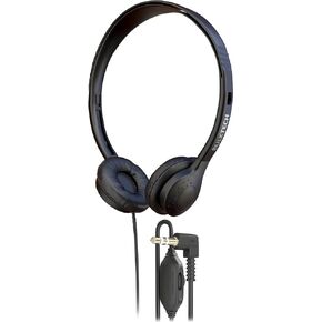 1 Pack Wired On-Ear Leather Headphones with 3.5mm Connector and Remote Control for Volume, Black