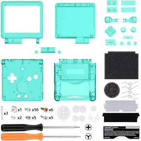 IPS Ready Upgraded eXtremeRate Clear Black Custom Replacement Housing Shell for Gameboy Advance SP GBA SP – Compatible with Both IPS & Standard LCD – Console & Screen NOT Included