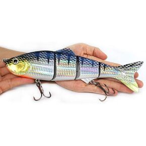 Lifelike 4 Segment Big Swimbaits for Bass Sinking Fishing Bass Lures Artificial Hard Bait Swimbait for Fishing, Great for Fisherman Dad Gift Style 4 (8.85 inches L 4.76oz)