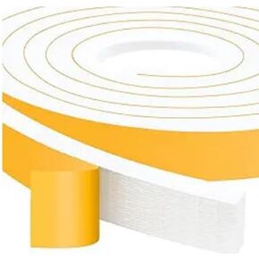 High Density Foam Weather Stripping Door Seal Strip Insulation Tape Roll for Insulating Door Frame, Window, Air Conditioner Self Adhesive Sealing Weatherstrip Dustproof (1 in x 1/2 in x 20 Ft)