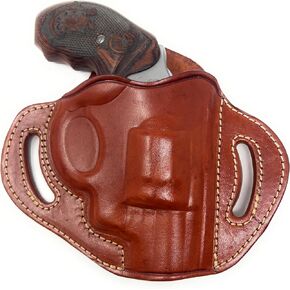 Cardini Leather Premium OWB Leather Holster for Concealed Carry | Fits Smith & Wesson Model K Frame, N Frame, Model 60 | Rock Island M206 | Other 38 Special Revolvers
