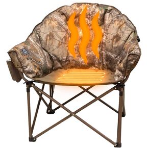 Kuma Outdoor Gear Lazy Bear Heated Chair with Carry Bag, Ultimate Portable Luxury Heated Outdoor Chair for Camping, Glamping, Sports & Outdoor Adventures (Heather Grey)