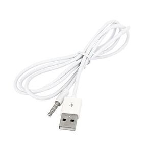 3 FEET Cable - 3.5mm Male Aux Audio Jack to USB 2.0 Male Adapter Cord - Compatible with Car, MP3 Player, Headphones, and Other Devices (White)