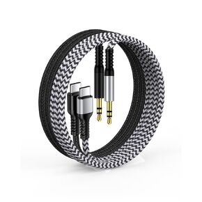 iPhone 15 Aux Cord for Car, USB C Aux Cord Type C to 3.5mm Audio Auxiliar Jack Male Cable, Braided OX Auxiliary Stereo Cable to USBC for Apple 16 Pro Max, 16 Pro, 16 Plus, 16, 15Pro Max, 15Plus, 15Pro