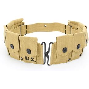 CALYX U.S Army M1923 Rifle Cartridge WWII Springfield M1 Garand 10 Pocket Canvas Ammunition Belt Bandolier