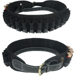 Handmade Shotgun Shell Cartridge Belt Holder Bandolier with Leather and Canvas for 25pcs 12GA Shotshell
