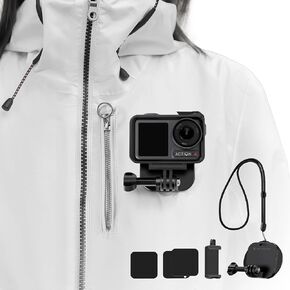 K&F Concept Magnetic Action Camera Chest Mount for GoPro Hero 13/12/11/10/9 Balck, DJI Osmo Action 5 Pro/4/3/2 and More Action Camera, POV Neck Mount with Adjustable Neck Strap Lanyards