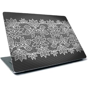 MightySkins Carbon Fiber Skin for Microsoft Surface Laptop 3 13.5" (2019) - Vintage Floral,Textured Carbon Fiber Finish,Easy to Apply, Remove, and Change Styles,