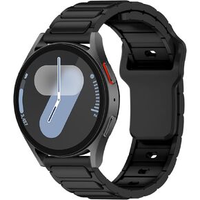 Silicone Sport Rugged Bands Compatible for Samsung Galaxy Watch 7 40mm 44mm/Watch FE 4 5 Pro 6 Band 40mm 44mm 45mm/Watch 6 Classic 43mm 47mm, 20mm Soft Breathable Adjustable Strap for Men