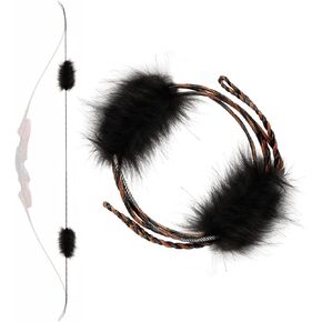 Recurve Bow String Silencer for Traditional Longbow and Recurve Bow, Handmade Flemish D97 Rabbit Fur Bowstring 16 Strands