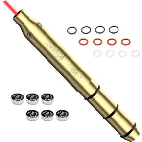 Red Laser Boresighter for .22LR/9mm/.38spl/.308/.45ACP Cal,End Barrel Laser Bore Sight, Laser Barrel Sight More Easy to Fit and Accurately for Pistols Rifle Air Guns for Hunting