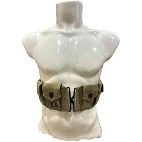 WWII U.S. Army M1923 M1 Garand Rifle Cartridge Springfield Adjustable Canvas Ammo Bandolie Belt With 10 Pocket