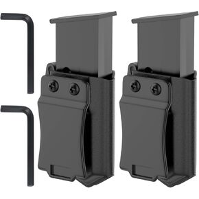 2 Pack Universal Magazine Carrier IWB/OWB Magazine Holster Fit 9mm/.40 Single Ddouble Stack Magazines Kydex Mag Holster for Right/Left Handed Shooters