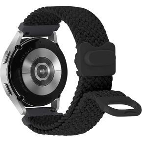 JR.DM 20mm Braided Sport Loop Band Compatible with Samsung Galaxy Watch 7 6 4 5 FE 40mm 44mm/Watch 6 4 Classic 47mm 43mm 42mm 46mm/Watch 5 Pro 45mm, 20mm Elastic Stretchy Nylon Strap Men Women