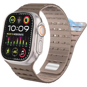 Magnetic Watch Sport Band - Compatible with Apple Watch Band 49mm 46mm 45mm 44mm Bands for Women Men, Sport Magnetic Silicone Strap for iWatch SE SE2& Series 10/9/8/7/6/5/4 Ultra 2/Ultra
