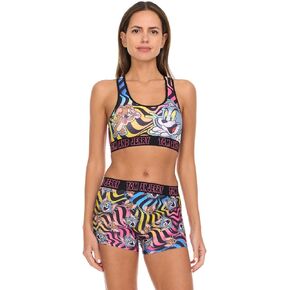 COCO BRANDS Tom and Jerry Women’s Sports Bra and Boxer Briefs Underwear Set with Racerback and Removable Pads