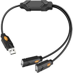USB Splitter, ELECTOP 2 Ports USB A Hub, Dual Female Y Charging Splitter Cord Support iOS & Android System Data Sync & Charging