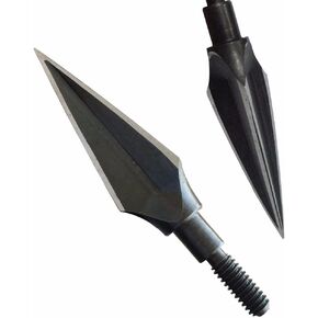 GPP 12PK Steel Screw Archery Broadheads 3 Edges 125 Grain for Hunting Arrows