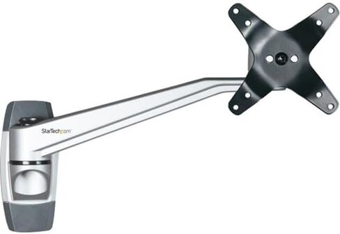 StarTech.com Monitor Wall Mount - Fixed - Supports Monitors 13" to 34" - VESA Monitor Wall Mount Bracket - Aluminum - Black & Silver (ARMWALL) in Saudi Arabia