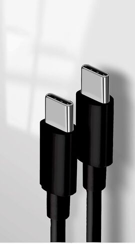 كابل من النوع C إلى النوع C، سلك شاحن من النوع C، كابل USB C إلى USB C، سلك شاحن USB من النوع C للشحن السريع، 6 أقدام، أسود in Saudi Arabia