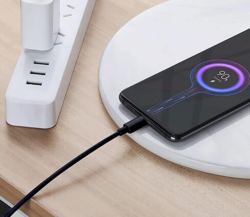 كابل من النوع C إلى النوع C، سلك شاحن من النوع C، كابل USB C إلى USB C، سلك شاحن USB من النوع C للشحن السريع، 6 أقدام، أسود in Saudi Arabia