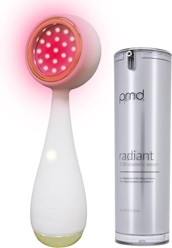 PMD Clean Redvolution - Smart Facial Cleansing Device with Silicone Brush & Age-Defying Red Light Therapy Treatment - Smooths Fine Lines and Wrinkles, Firms and Tones - For Face & Body in Saudi Arabia