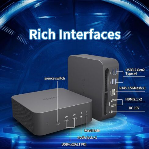 Mini Gaming PC AMD Ryzen 9 7940HS 1TB SSD 32GB DDR5 5600 MHz RAM,Desktop Mini Computers Windows 11 pro,Radeon 780M Graphics,2.5Gbps LAN, HDMI 2.1, 8K USB 4.0 Wi-Fi 6E/BT5.3 in Kuwait